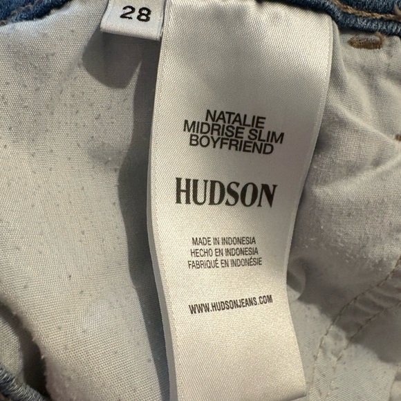 Hudson Natalie Midrise Slim Boyfriend Jeans Raw Hem Light Wash Size 28 - Picture 4 of 5